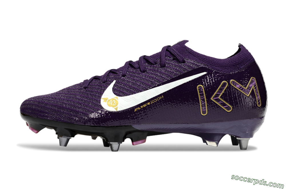 Nike Air Zoom Mercurial Vapor 16 Elite SG Low-Tops Football Boots - Purple/White/Gold 2