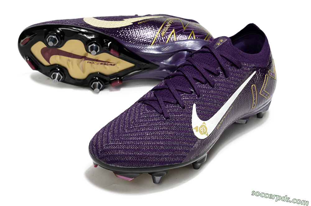 Nike Air Zoom Mercurial Vapor 16 Elite SG Low-Tops Football Boots - Purple/White/Gold 3