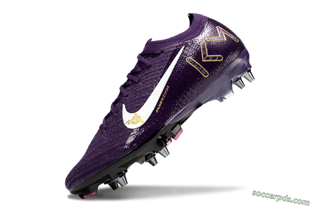 Nike Air Zoom Mercurial Vapor 16 Elite SG Low-Tops Football Boots - Purple/White/Gold 5