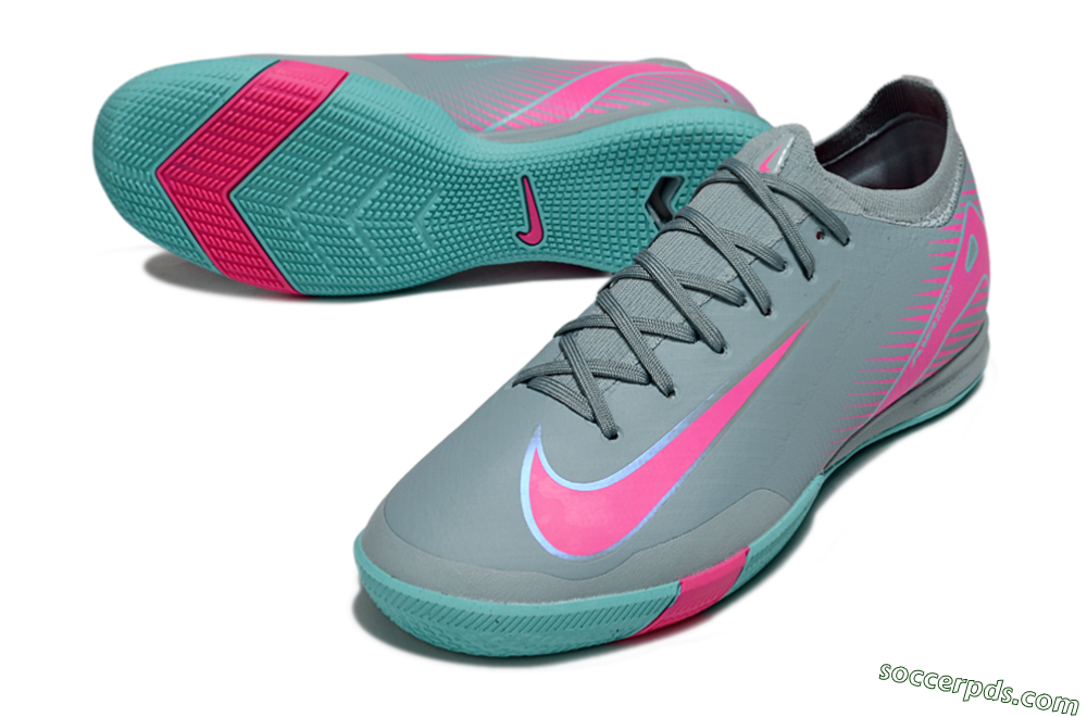 Nike Air Zoom Mercurial Vapor 16 Elite IC Low-Tops Football Shoes - Blue/Pink/White 3