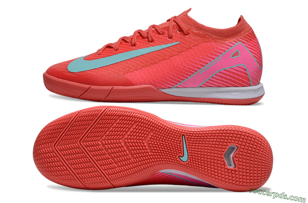 Nike Air Zoom Mercurial Vapor 16 Elite IC Low-Tops Football Shoes - Red/Jade/White 0