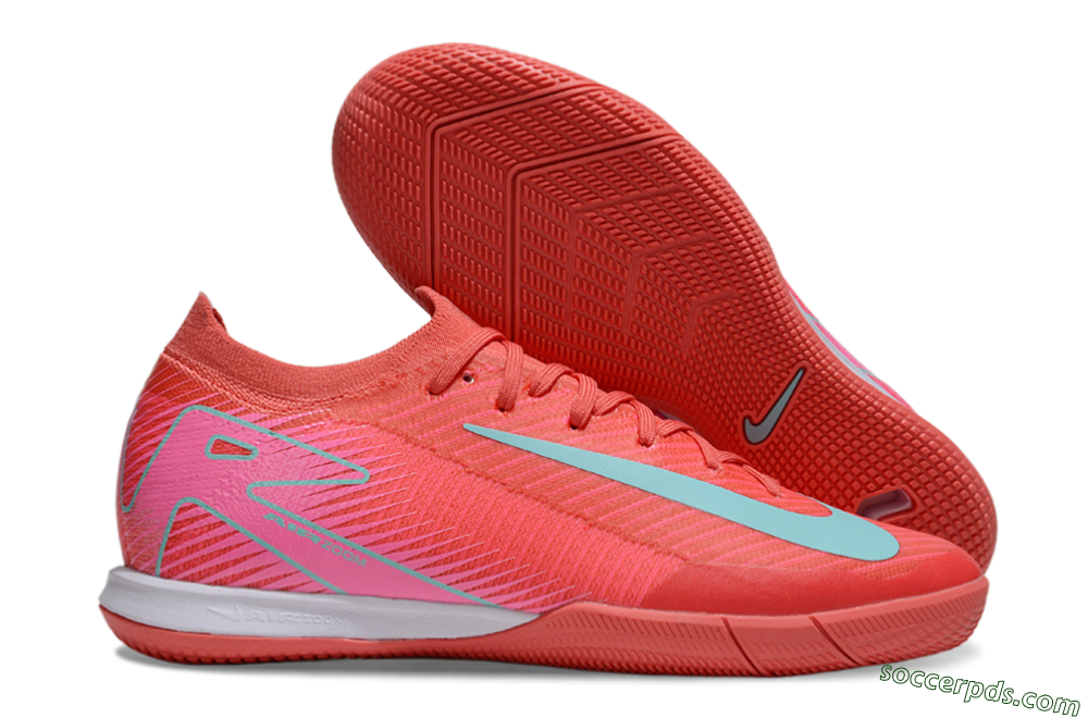 Nike Air Zoom Mercurial Vapor 16 Elite IC Low-Tops Football Shoes - Red/Jade/White 1