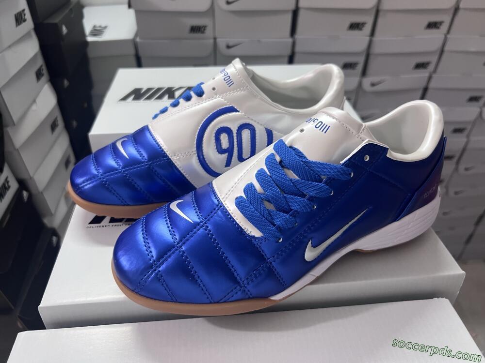 Nike Total 90 II TF Low-Tops Football Shoes - Blue/White/Brown