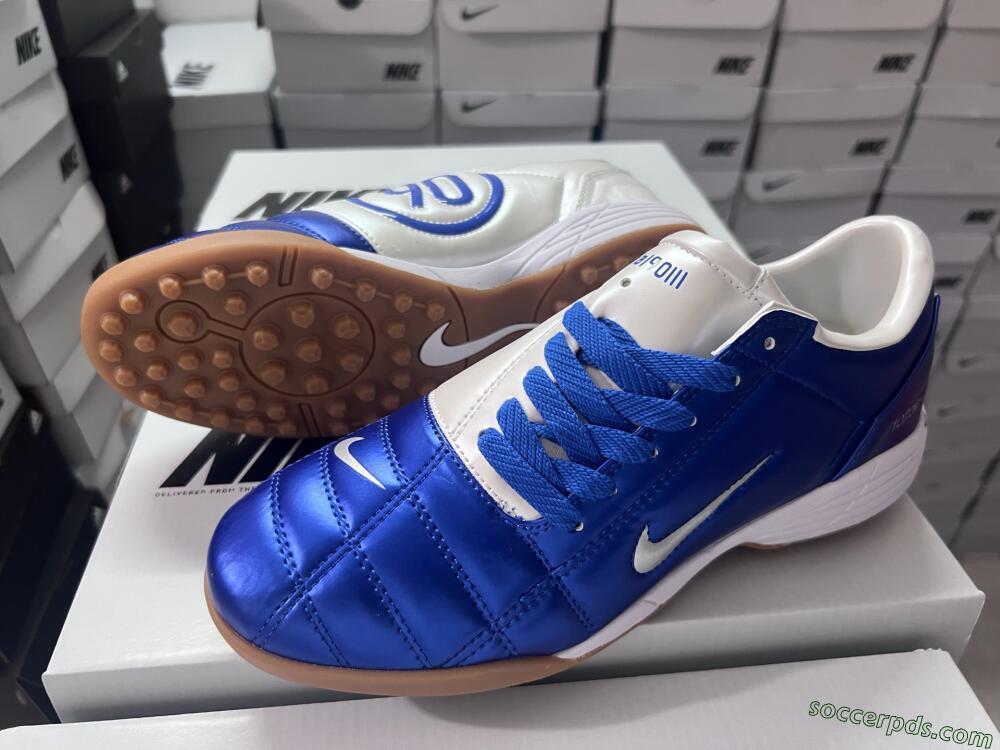 Nike Total 90 II TF Low-Tops Football Shoes - Blue/White/Brown