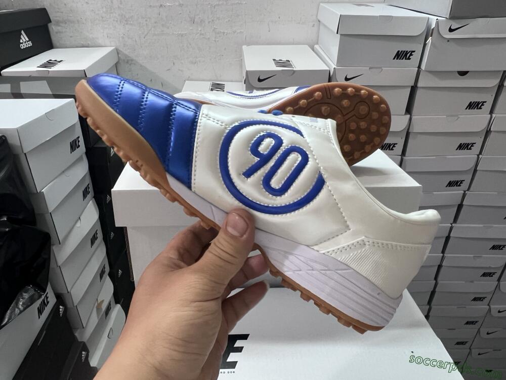 Nike Total 90 II TF Low-Tops Football Shoes - Blue/White/Brown