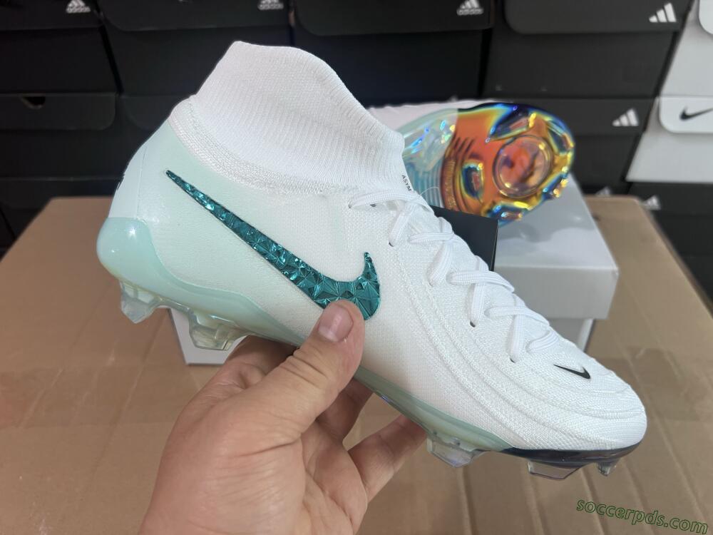 Nike Phantom Luna Elite NU FG Low-Tops Football Boots - White/Black/Jade