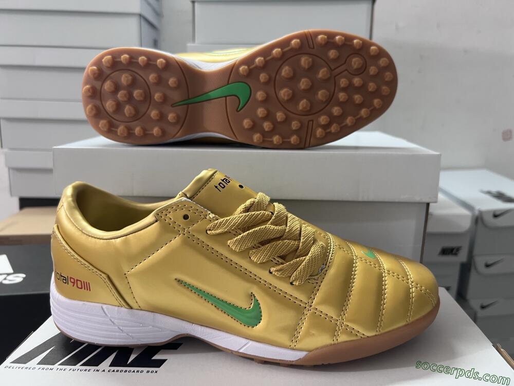Nike Total 90 II TF Low-Tops Football Shoes - Gold/Yellow/White