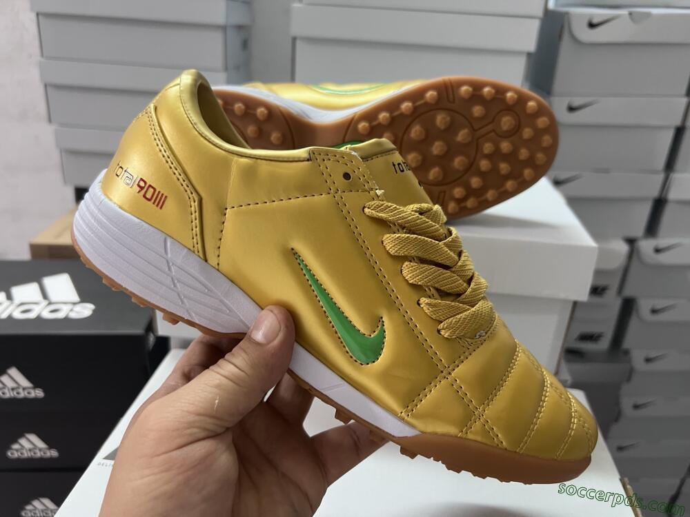 Nike Total 90 II TF Low-Tops Football Shoes - Gold/Yellow/White