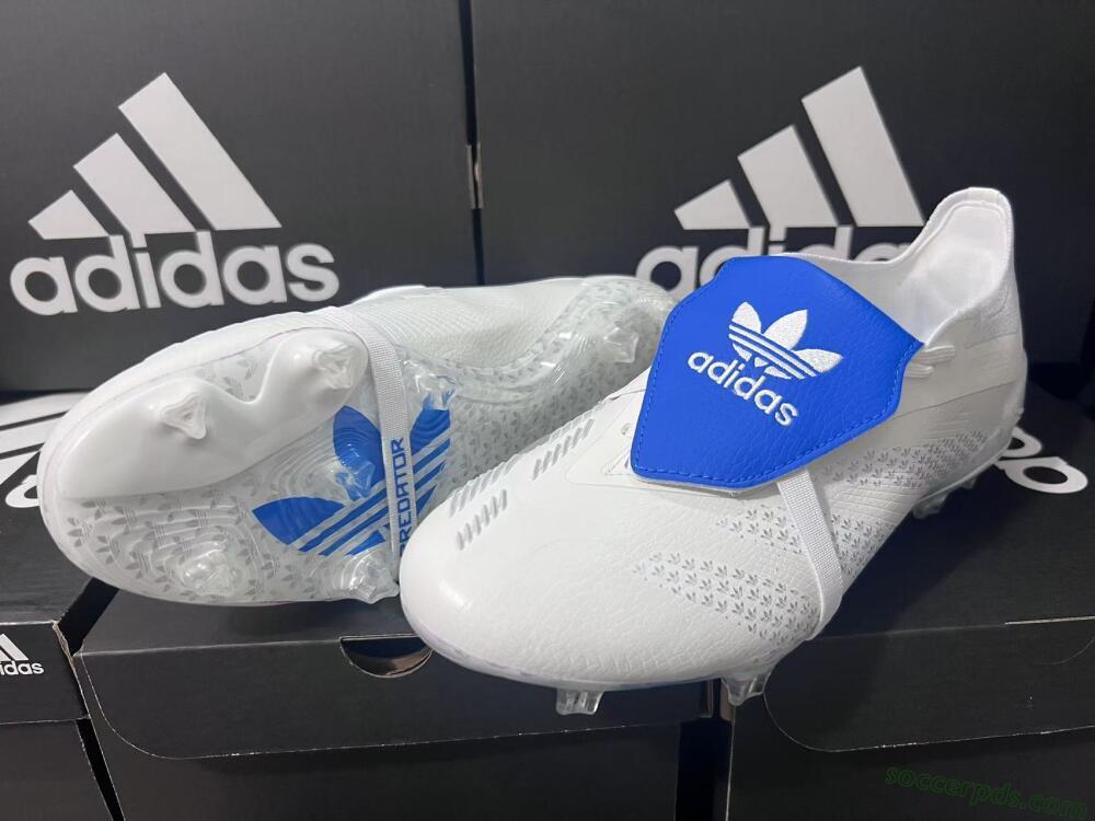 Adidas Predator Elite Foldover Tongue FG Low-Tops Football Boots - Beige/White/Blue