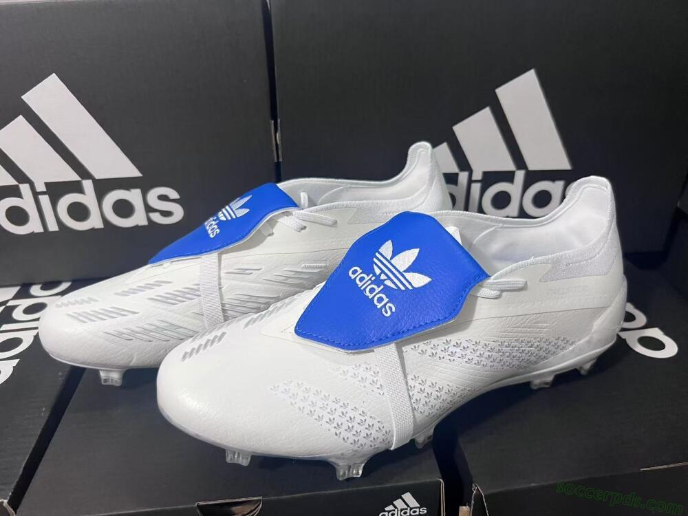 Adidas Predator Elite Foldover Tongue FG Low-Tops Football Boots - Beige/White/Blue