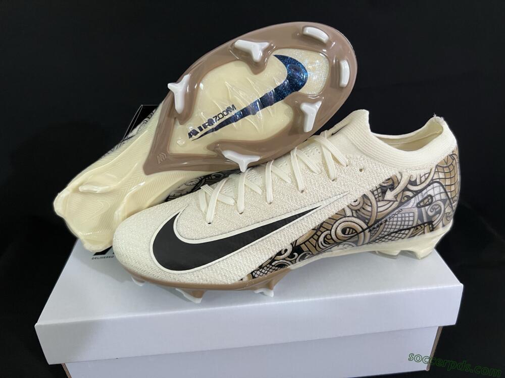 Nike Air Zoom Mercurial Vapor 16 Elite FG Low-Tops Football Boots - Beige/Black/White