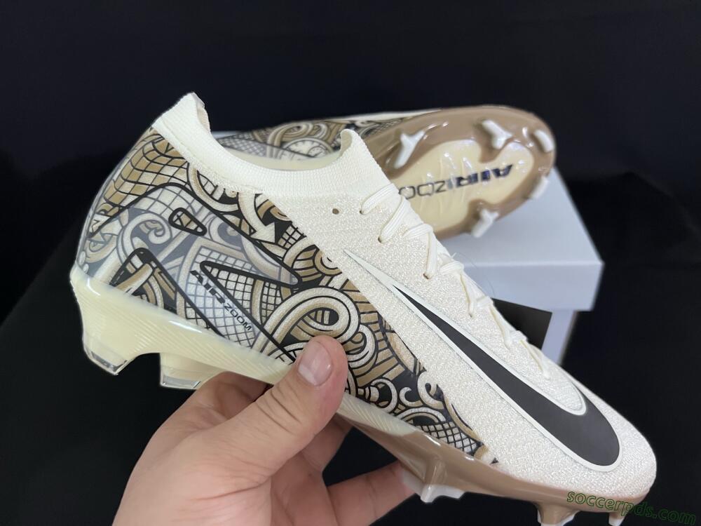 Nike Air Zoom Mercurial Vapor 16 Elite FG Low-Tops Football Boots - Beige/Black/White