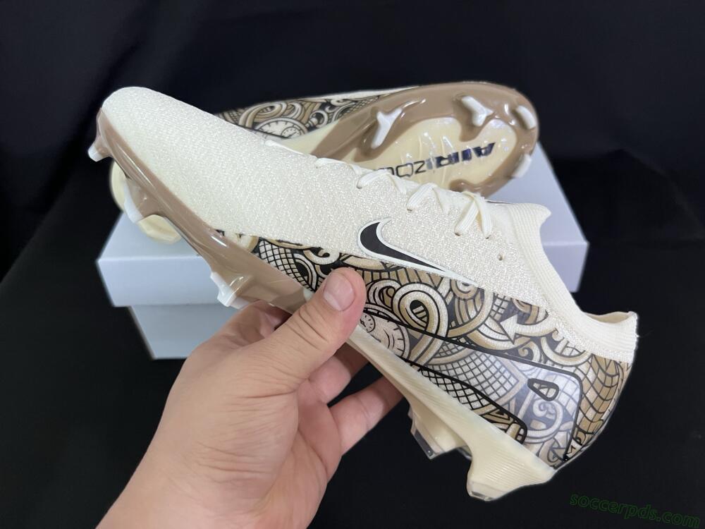Nike Air Zoom Mercurial Vapor 16 Elite FG Low-Tops Football Boots - Beige/Black/White