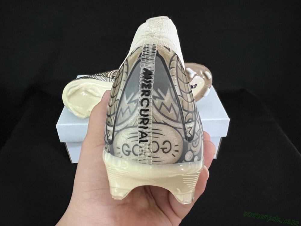 Nike Air Zoom Mercurial Vapor 16 Elite FG Low-Tops Football Boots - Beige/Black/White