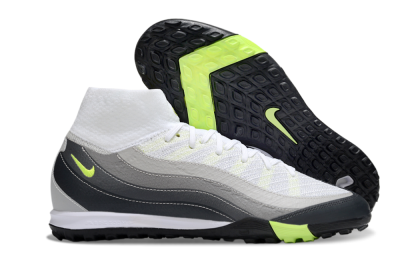 Nike Air Zoom Mercurial Superfly 10 Elite TF High-Tops Football Shoes - White/Grey/Yellow