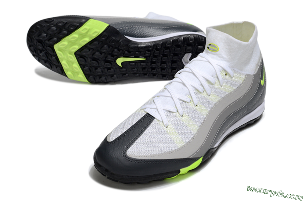 Nike Air Zoom Mercurial Superfly 10 Elite TF High-Tops Football Shoes - White/Grey/Yellow 3