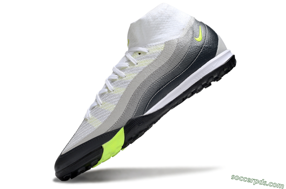 Nike Air Zoom Mercurial Superfly 10 Elite TF High-Tops Football Shoes - White/Grey/Yellow 5