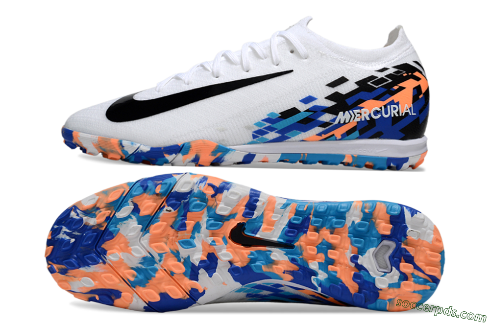 Nike Air Zoom Mercurial Vapor 16 Elite TF Low-Tops Football Shoes - White/Black/Orange 0