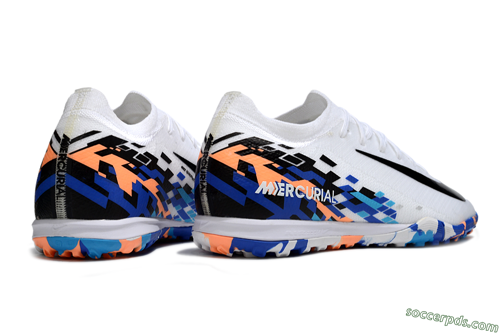 Nike Air Zoom Mercurial Vapor 16 Elite TF Low-Tops Football Shoes - White/Black/Orange 6