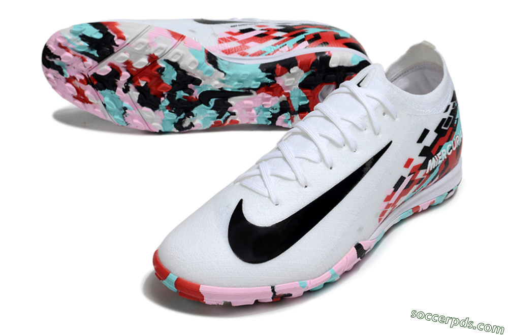 Nike Air Zoom Mercurial Vapor 16 Elite TF Low-Tops Football Shoes - White/Black/Red 3