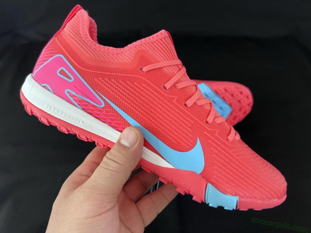Nike Air Zoom Mercurial Vapor 16 Pro TF Low-Tops Football Shoes - Red/Jade/Pink