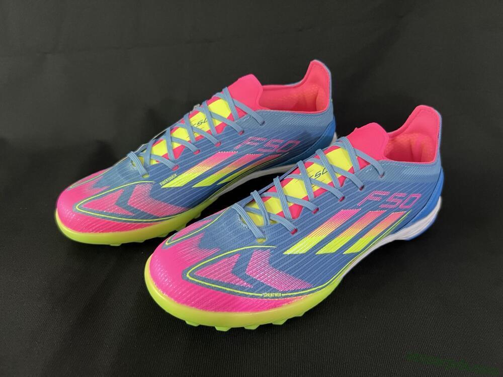 Adidas F50 Elite TF Low-Tops Football Shoes - Blue/Pink/Yellow