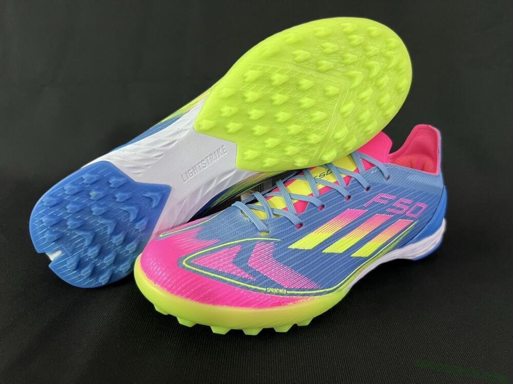 Adidas F50 Elite TF Low-Tops Football Shoes - Blue/Pink/Yellow