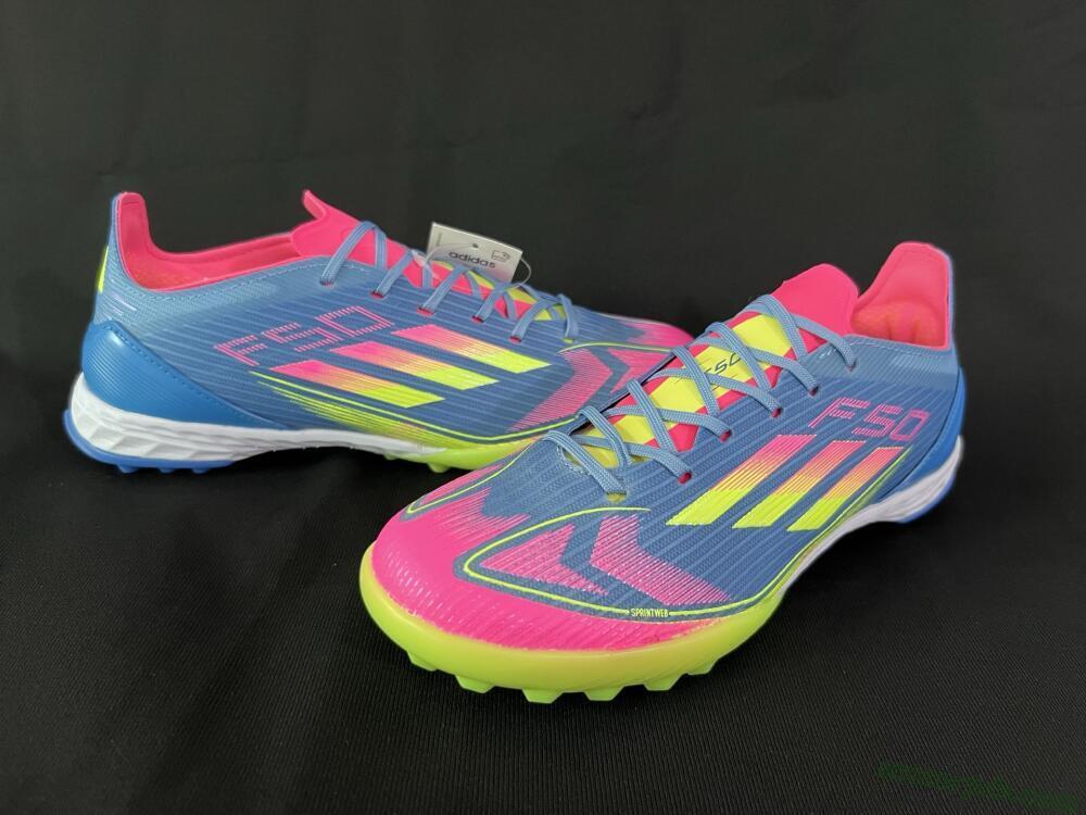 Adidas F50 Elite TF Low-Tops Football Shoes - Blue/Pink/Yellow