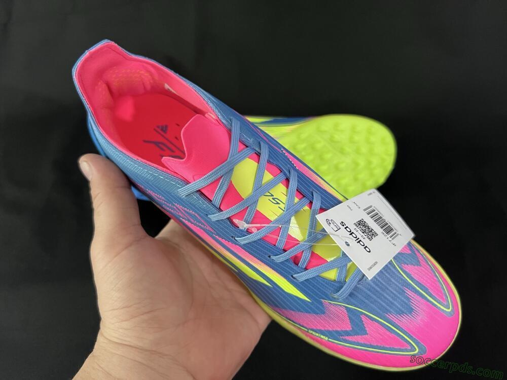 Adidas F50 Elite TF Low-Tops Football Shoes - Blue/Pink/Yellow