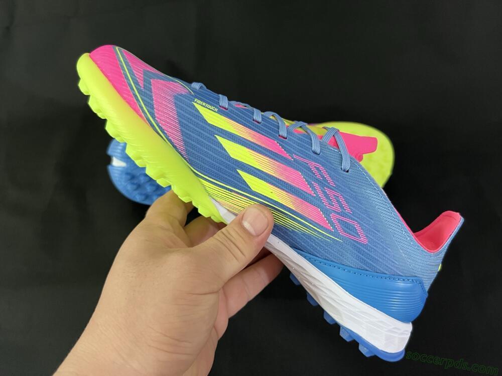 Adidas F50 Elite TF Low-Tops Football Shoes - Blue/Pink/Yellow