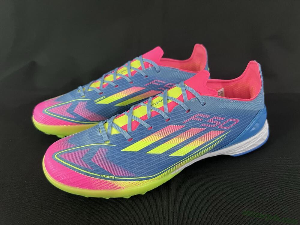 Adidas F50 Pro TF Low-Tops Football Shoes - Blue/Yellow/Pink