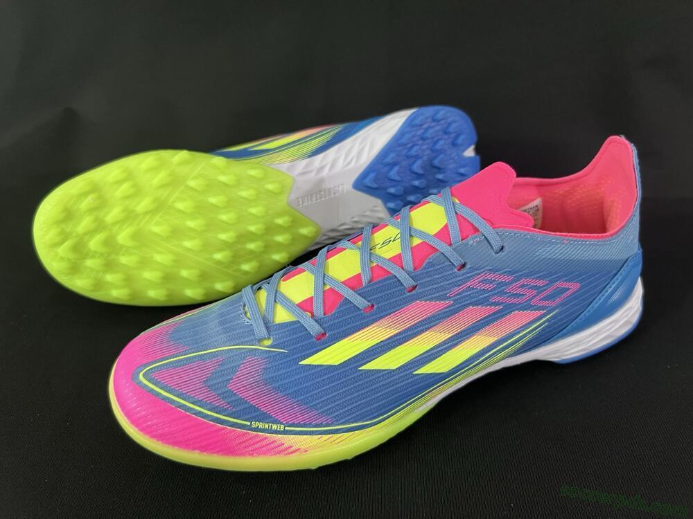 Adidas F50 Pro TF Low-Tops Football Shoes - Blue/Yellow/Pink
