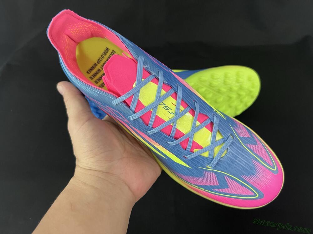 Adidas F50 Pro TF Low-Tops Football Shoes - Blue/Yellow/Pink