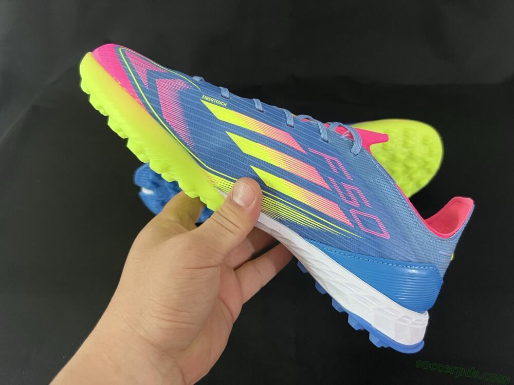 Adidas F50 Pro TF Low-Tops Football Shoes - Blue/Yellow/Pink