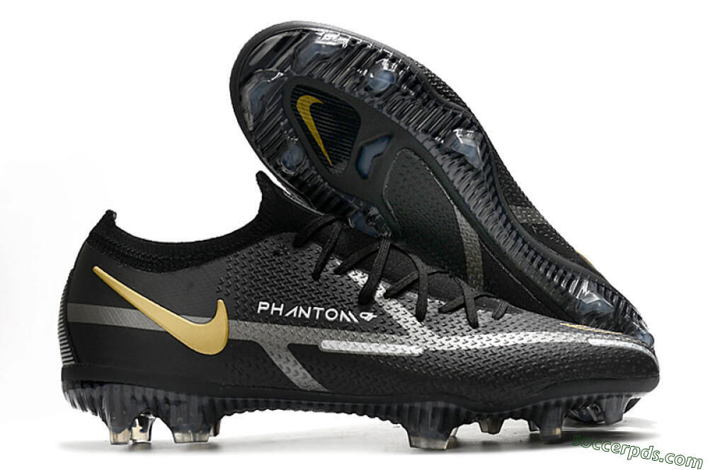 Nike Phantom GT 2 FG Low-Tops Football Boots - Black/Silver/Gold 1
