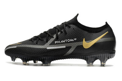 Nike Phantom GT 2 FG Low-Tops Football Boots - Black/Silver/Gold