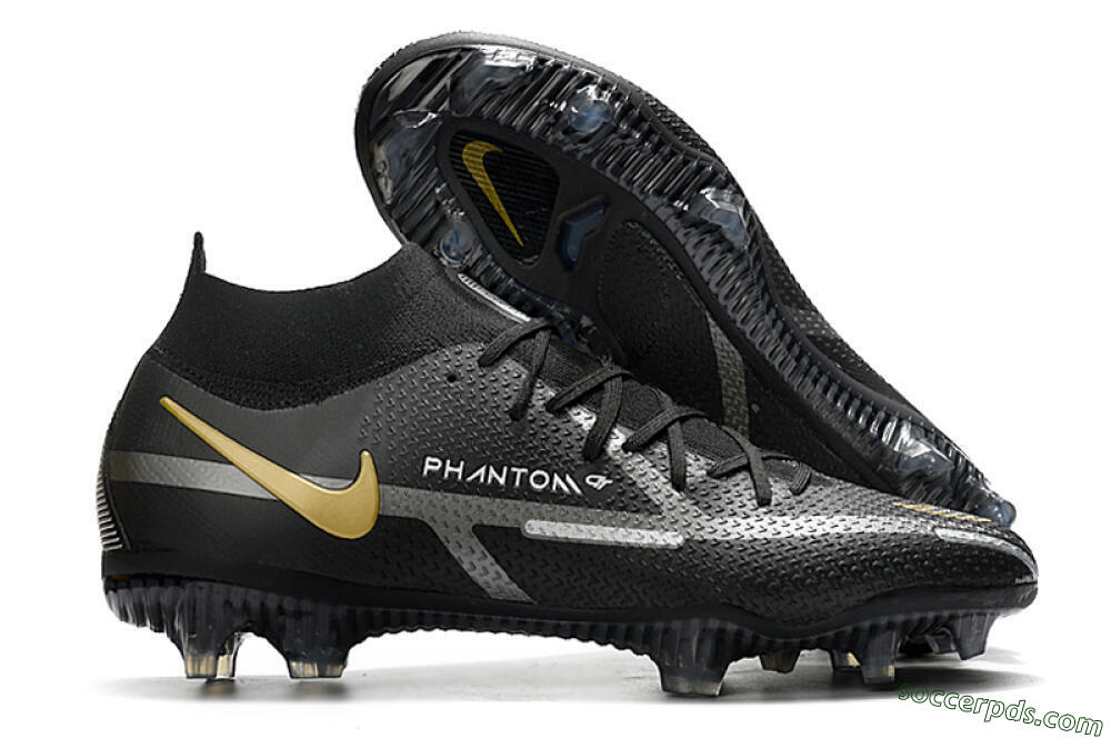 Nike Phantom GT 2 DF FG High-Tops Football Boots - Black/Silver/Gold 1