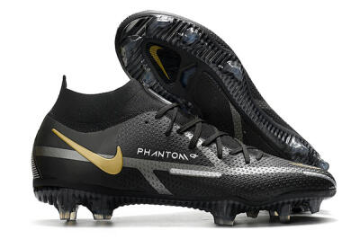 Nike Phantom GT 2 DF FG High-Tops Football Boots - Black/Silver/Gold