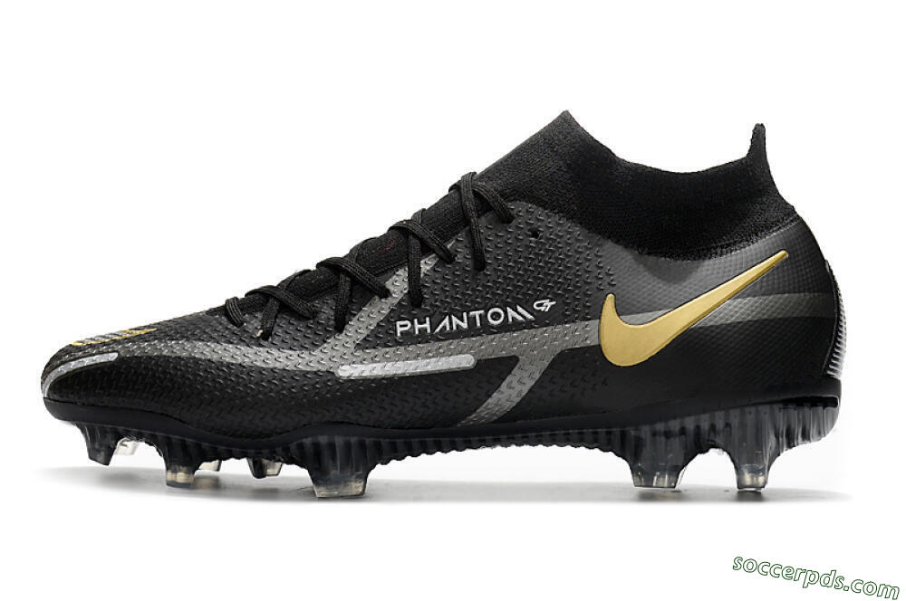 Nike Phantom GT 2 DF FG High-Tops Football Boots - Black/Silver/Gold 2
