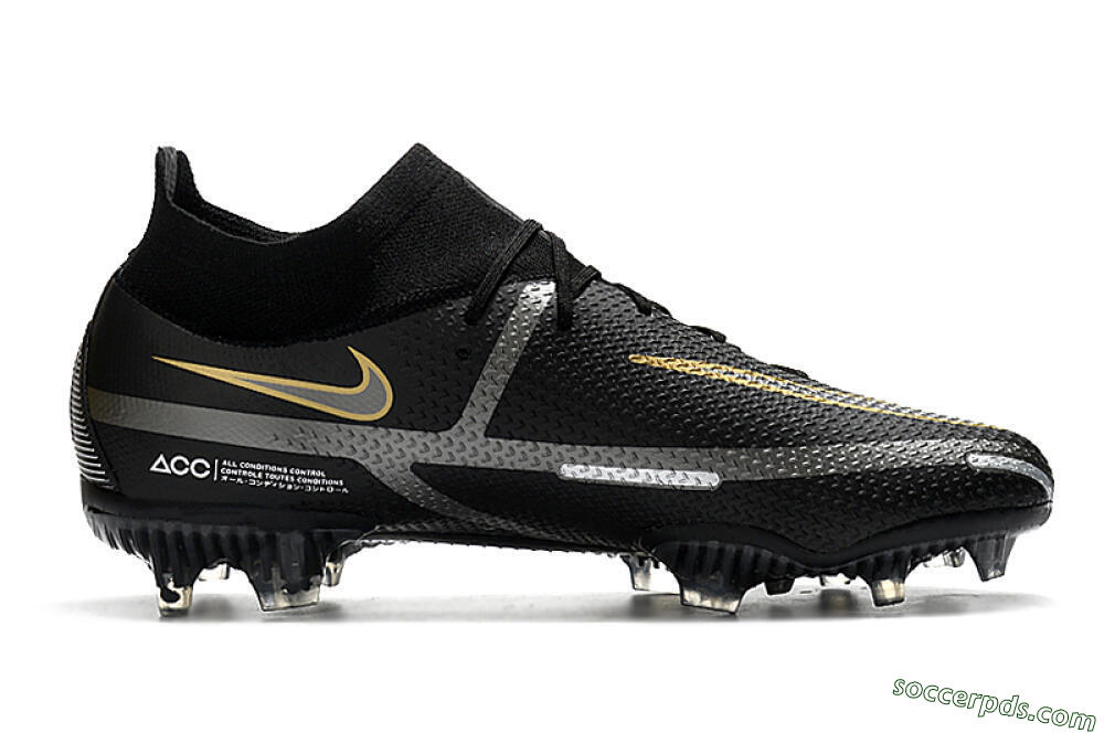 Nike Phantom GT 2 DF FG High-Tops Football Boots - Black/Silver/Gold 7