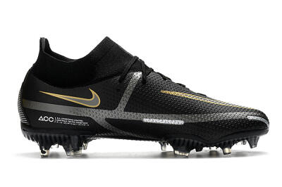 Nike Phantom GT 2 DF FG High-Tops Football Boots - Black/Silver/Gold