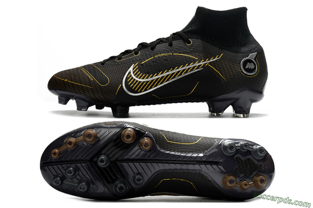 Nike Mercurial Superfly 8 Elite AG High-Tops Football Boots - Black/Gold/White 0