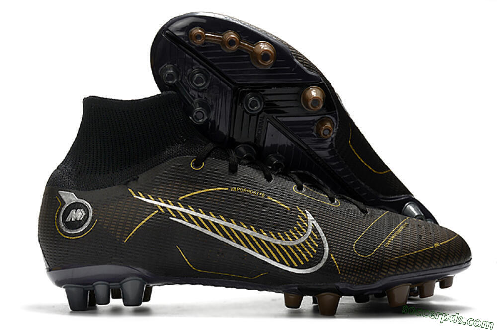 Nike Mercurial Superfly 8 Elite AG High-Tops Football Boots - Black/Gold/White 1