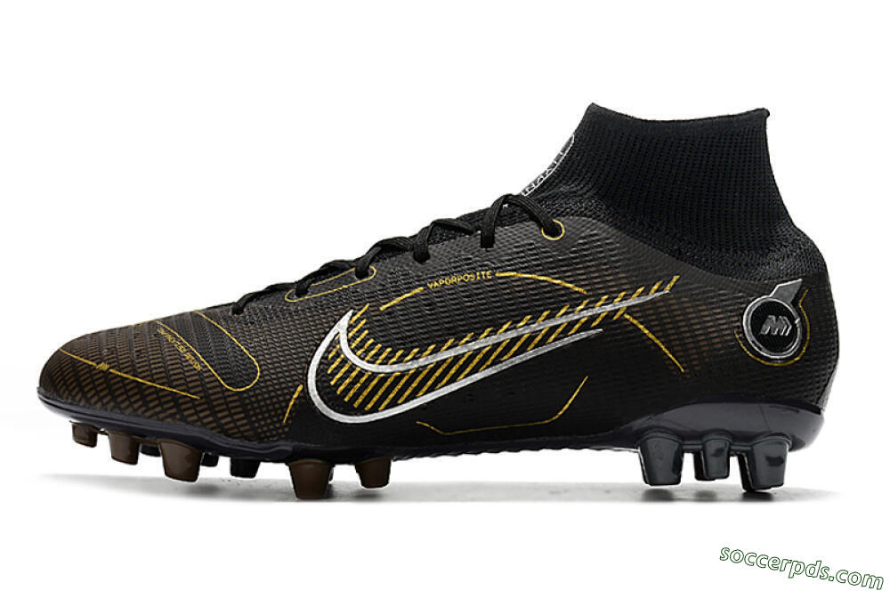 Nike Mercurial Superfly 8 Elite AG High-Tops Football Boots - Black/Gold/White 2