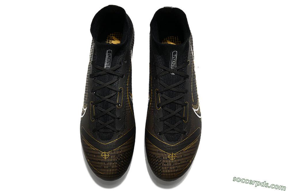 Nike Mercurial Superfly 8 Elite AG High-Tops Football Boots - Black/Gold/White 4