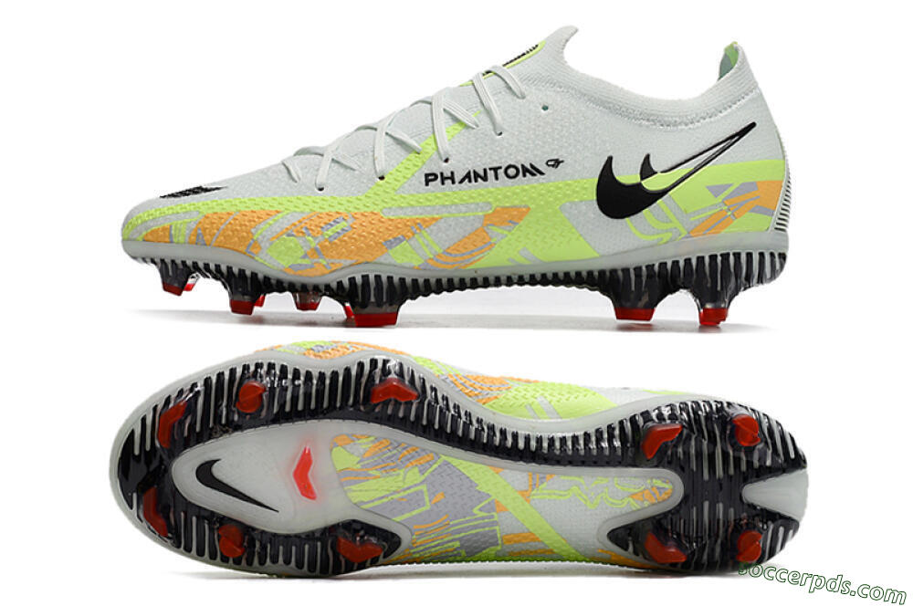 Nike Phantom GT 2 Elite FG Low-Tops Football Boots - White/Green 0