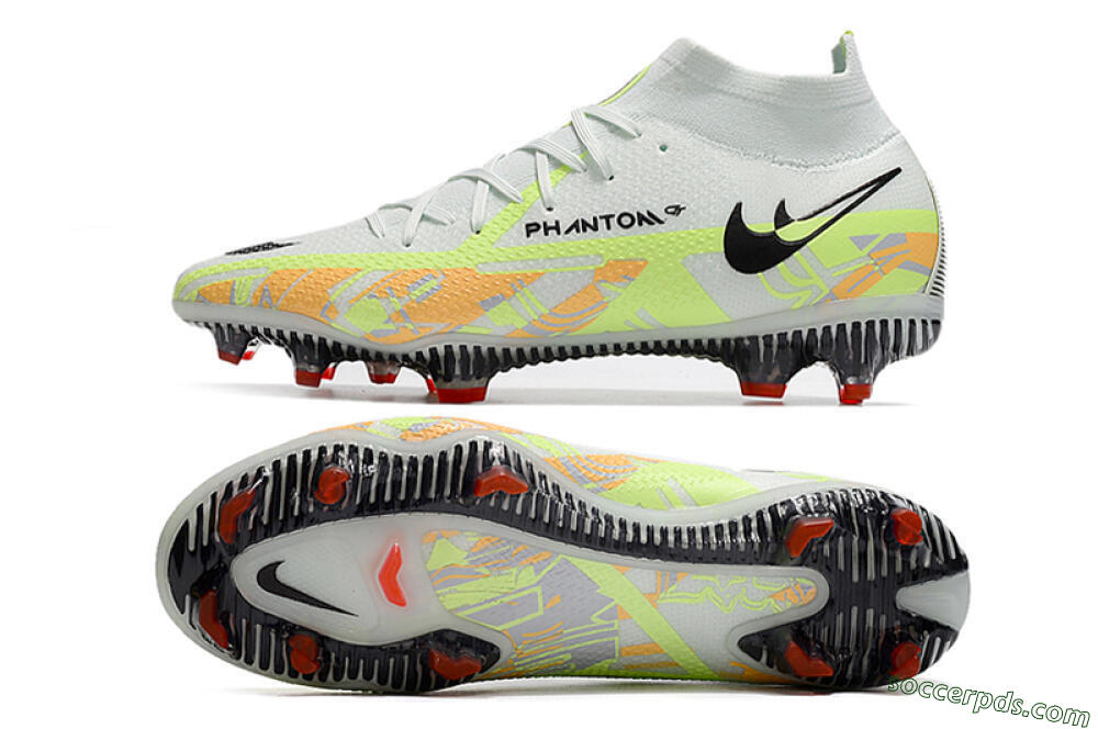 Nike Phantom GT 2 DF Elite FG High-Tops Football Boots - White/Green 0