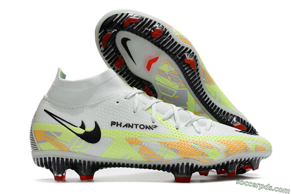 Nike Phantom GT 2 DF Elite FG High-Tops Football Boots - White/Green 1