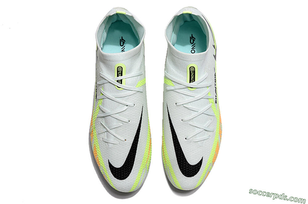 Nike Phantom GT 2 DF Elite FG High-Tops Football Boots - White/Green 4