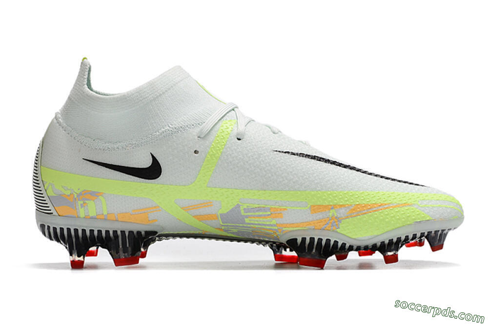 Nike Phantom GT 2 DF Elite FG High-Tops Football Boots - White/Green 5